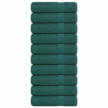 Asciugamani da Bagno 10 pz Verde 100x150cm 360 g/m² 100% Cotone