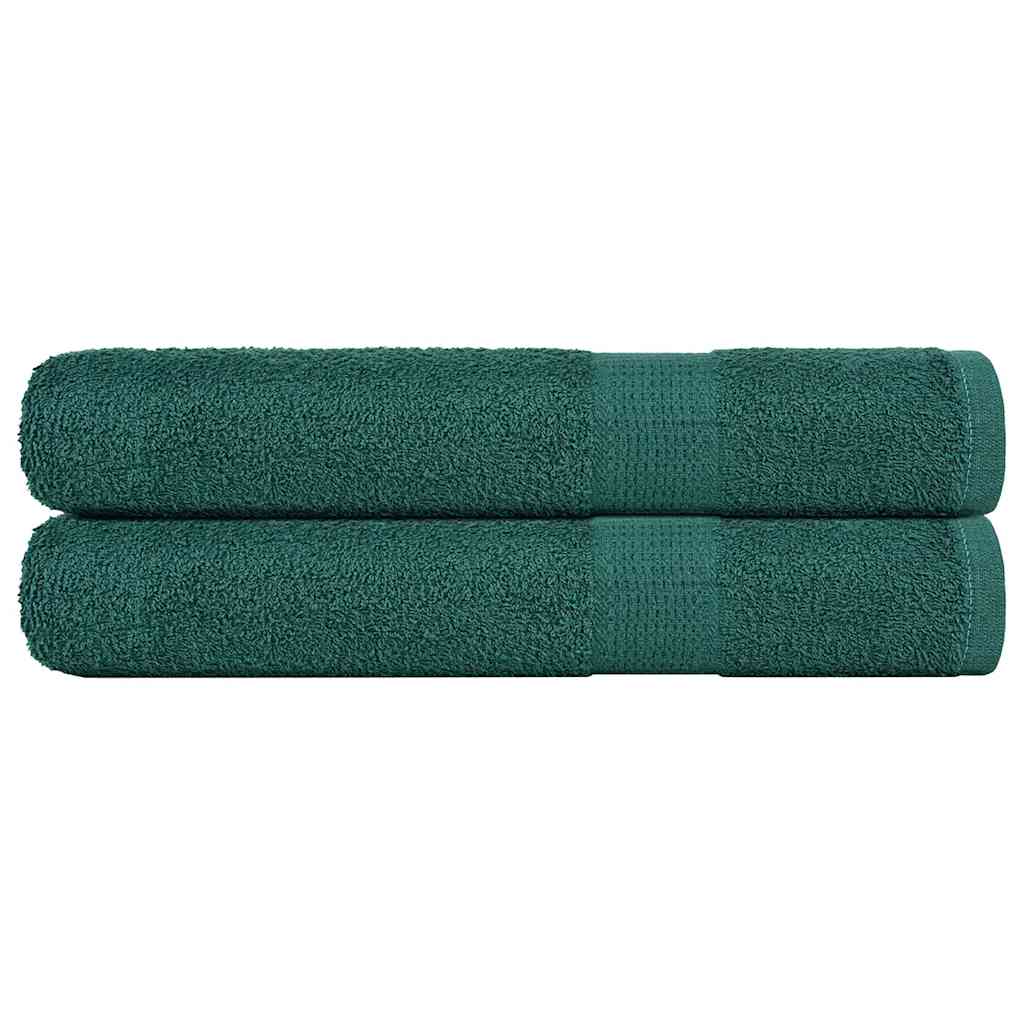 Asciugamani per Sauna 2 pz Verde 80x200cm 360g/m² 100% Cotone