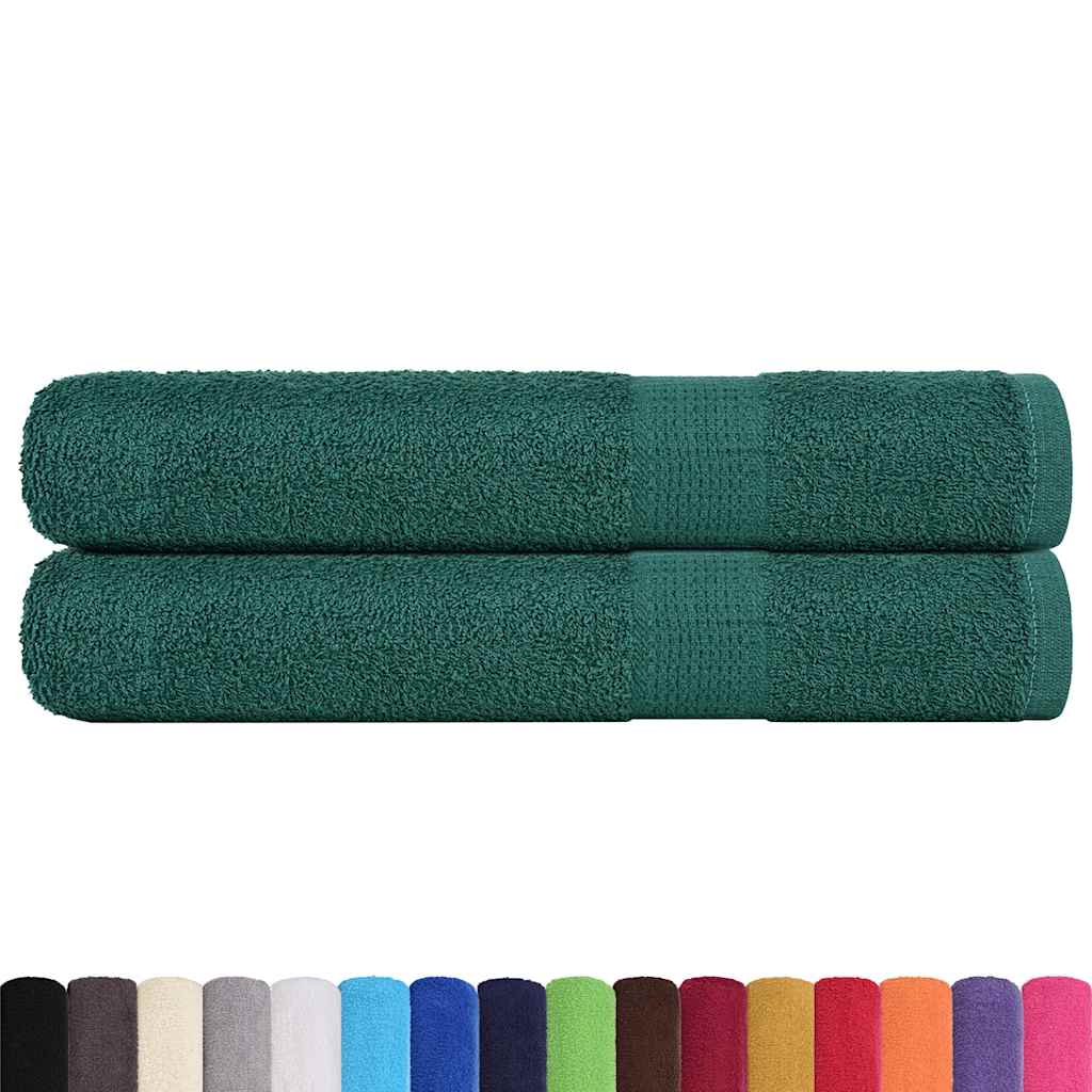 Asciugamani per Sauna 2 pz Verde 80x200cm 360g/m² 100% Cotone