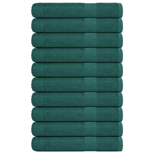 Asciugamani per Sauna 10 pz Verde 80x200cm 360 g/m² 100% Cotone