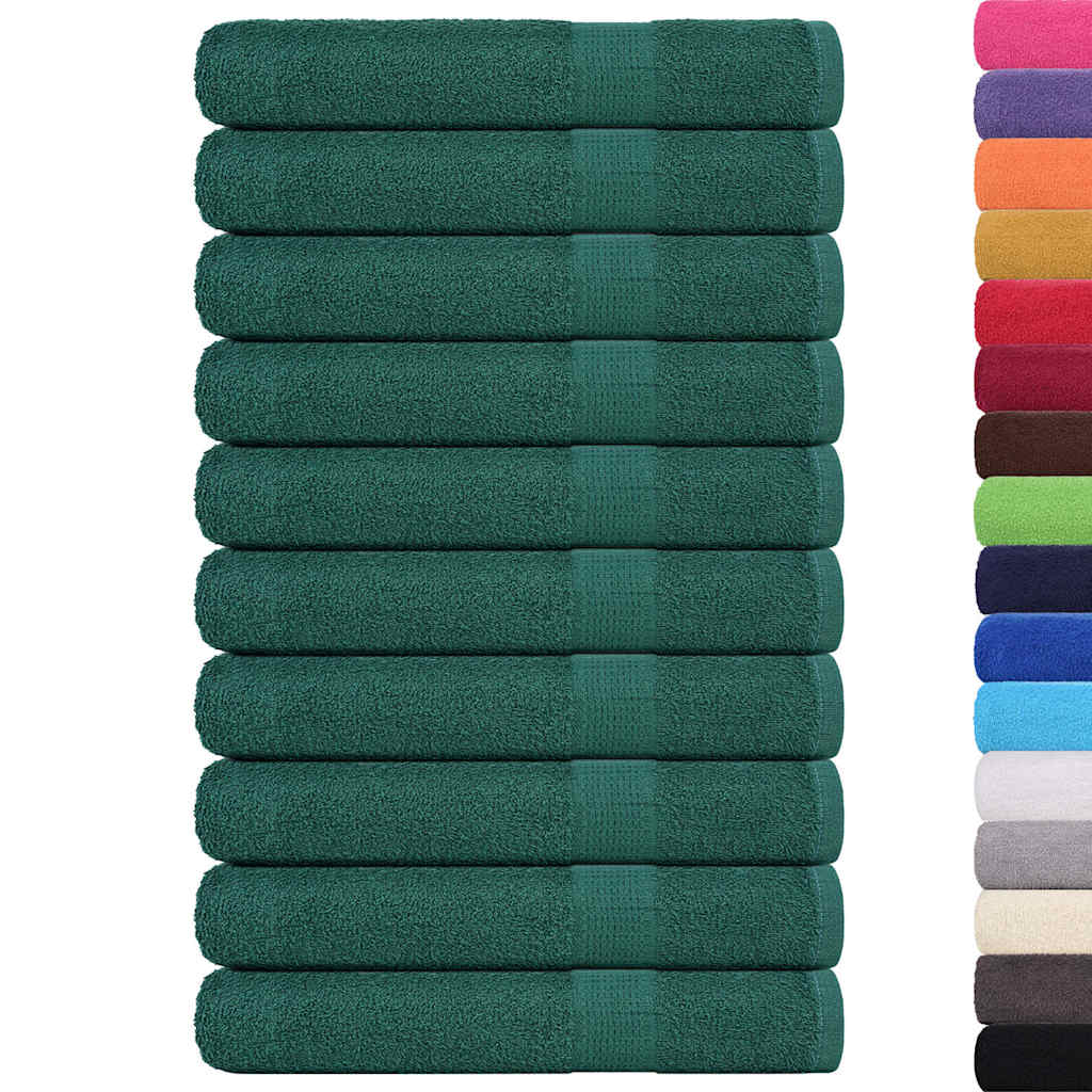 Asciugamani 10 pz Verde 100x200 cm 360 g/m² 100% Cotone