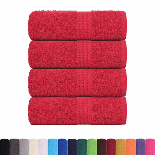 Asciugamani Ospiti 4 pz Rossi 30x50 cm 360 g/m² 100% Cotone - homemem39