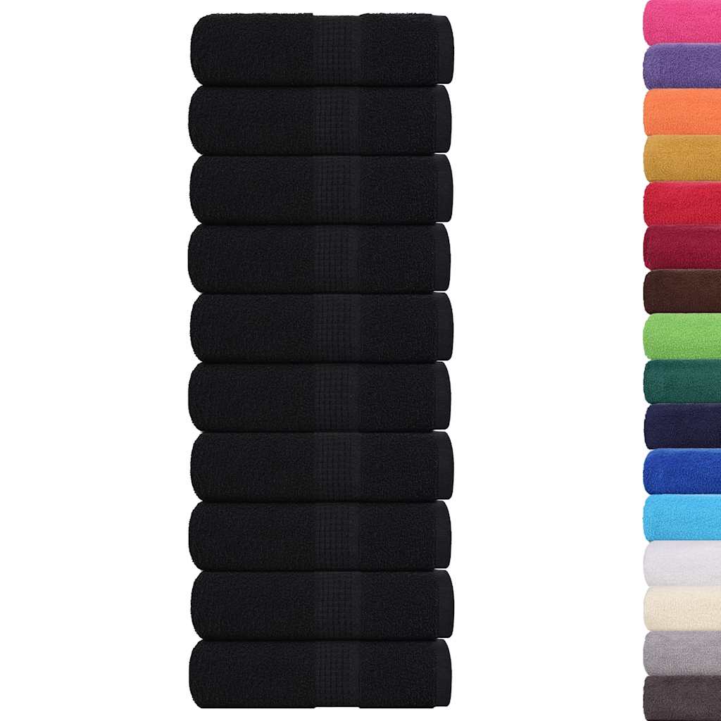 Asciugamani Ospiti 10 pz Neri 30x50 cm 360 g/m² 100% Cotone - homemem39