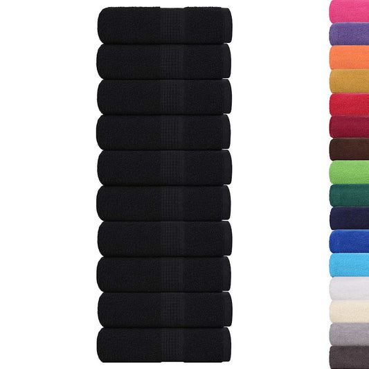 Asciugamani Ospiti 10 pz Neri 30x50 cm 360 g/m² 100% Cotone - homemem39