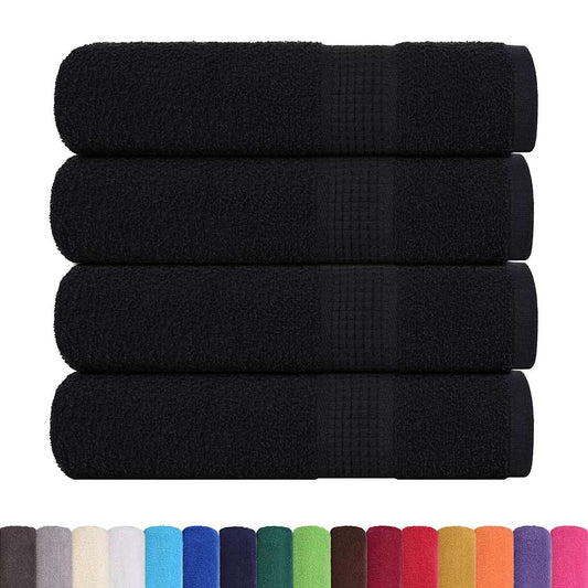 Asciugamani 4 pz Neri 50x100 cm 360 g/m² 100% Cotone