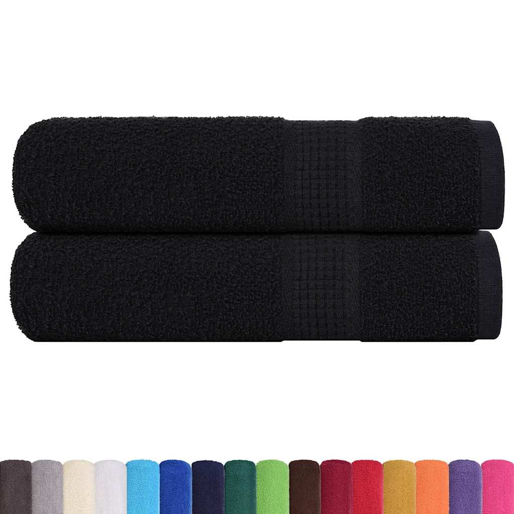 Asciugamani da bagno FROGN 2 pz Nero 100x150 cm 360 g/m²