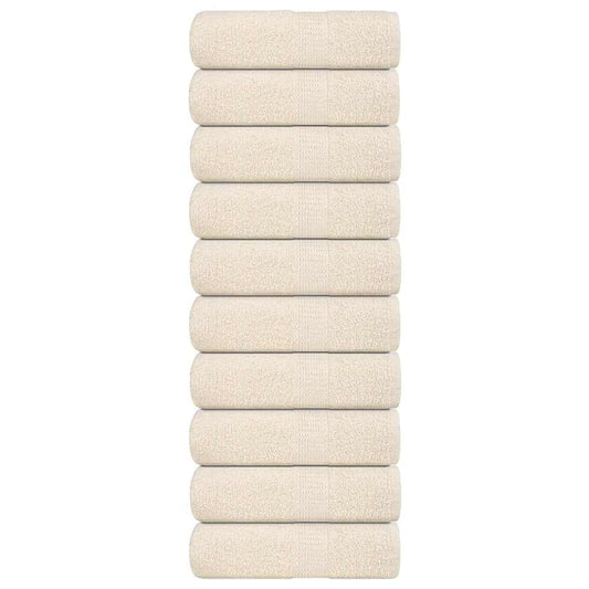 Asciugamani per Sapone 10 pz Crema 30x30cm 360 g/m² 100% Cotone