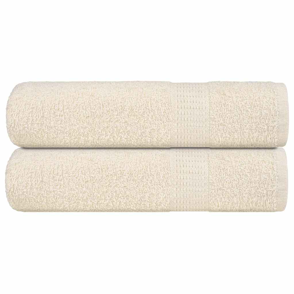 Asciugamani 2 pz Crema 50x100 cm 360 g/m² 100% Cotone - homemem39