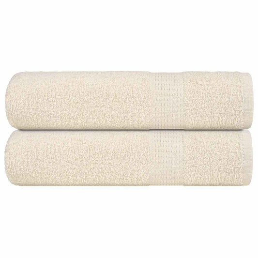 Asciugamani 2 pz Crema 50x100 cm 360 g/m² 100% Cotone