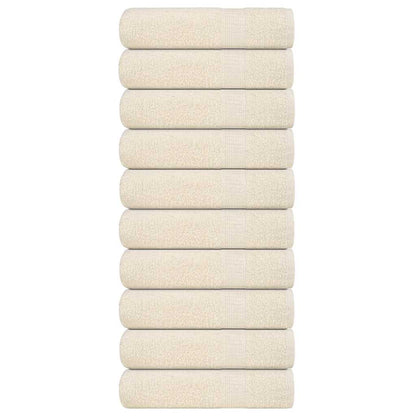 Asciugamani 10 pz Crema 50x100 cm 360 g/m² 100% Cotone - homemem39