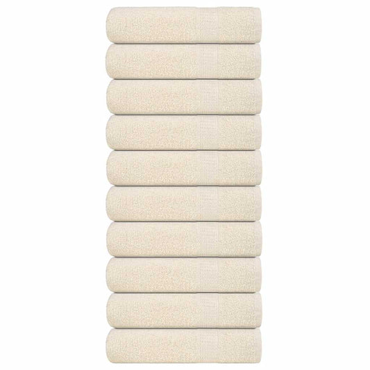 Asciugamani da Bagno 10 pz Crema 100x150cm 360 g/m² 100% Cotone