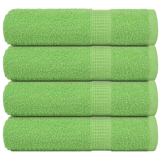 Asciugamani da Bagno 4 pz Verde Mela 100x150 cm 360 g/m² Cotone