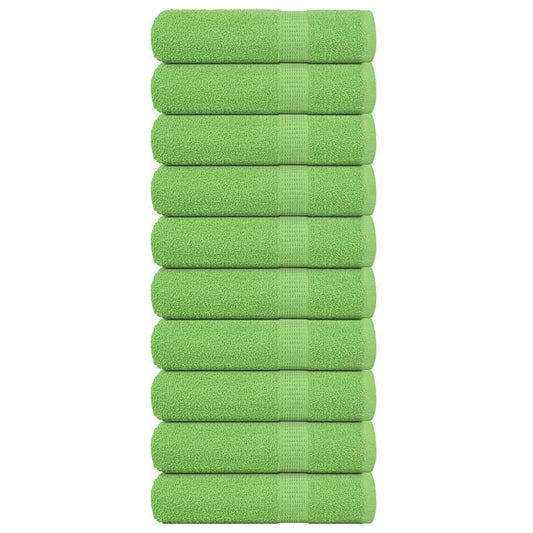 Asciugamani da Bagno 10 pz Verde Mela 100x150cm 360 g/m² Cotone