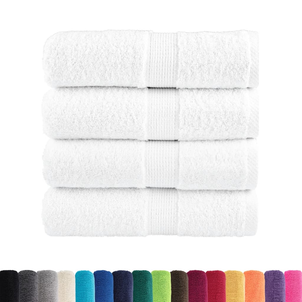 Asciugamani Premium SOLUND 4 pz Bianco 30x30 cm 600 g/m²