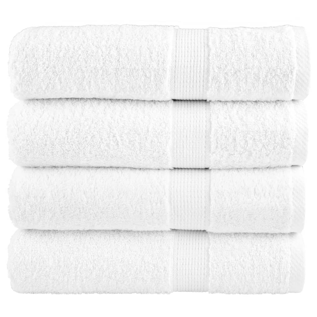 Asciugamani Premium SOLUND 4 pz Bianco 50x100 cm 600 g/m²