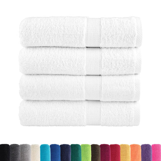 Asciugamani da Bagno SOLUND 4 pz Bianchi 100x150 cm 600gsm - homemem39