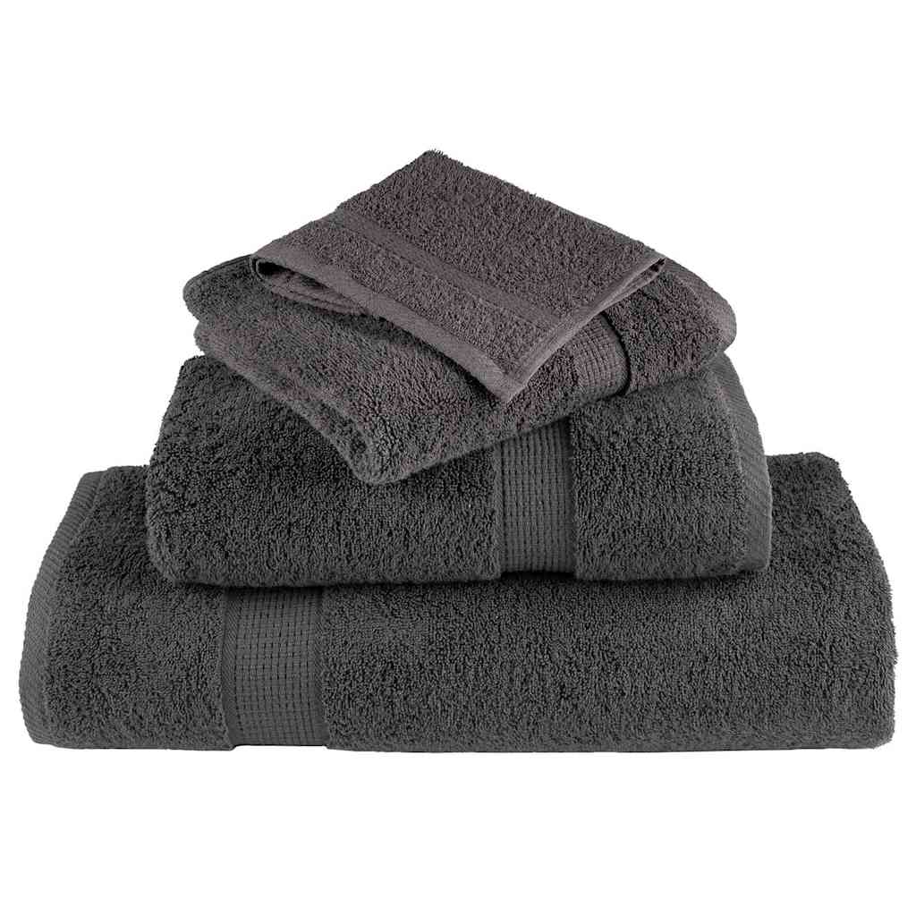 Asciugamano per Ospiti SOLUND 4 pz Antracite 15 x 21 cm 550 gsm