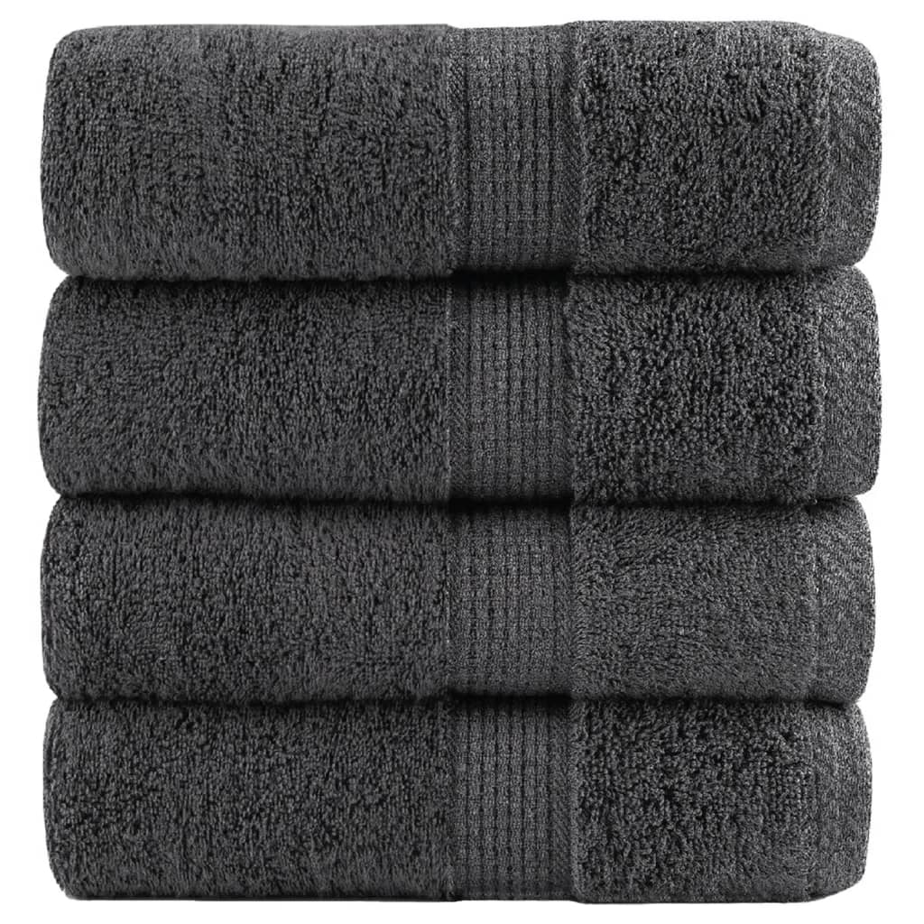 Asciugamani per ospiti Premium SOLUND 4 pz Antracite 30x50 cm