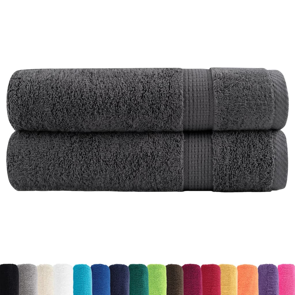 Asciugamani Premium SOLUND 2 pz Antracite 50x100 cm 600gsm - homemem39