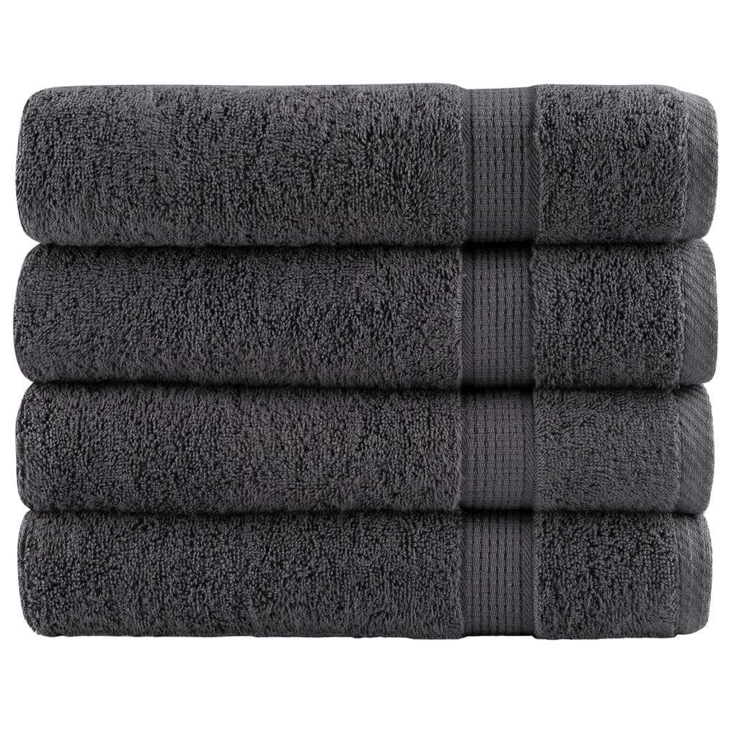 Asciugamani Premium SOLUND 4 pz Antracite 50x100 cm 600 g/m²