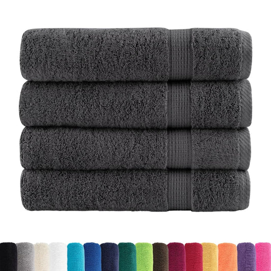 Asciugamani Premium SOLUND 4 pz Antracite 50x100 cm 600gsm - homemem39