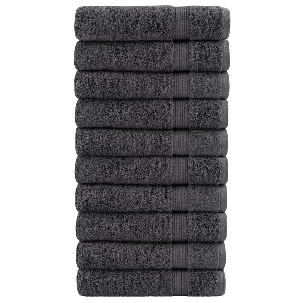 Asciugamani Premium SOLUND 10 pz Antracite 50x100 cm 600 g/m²