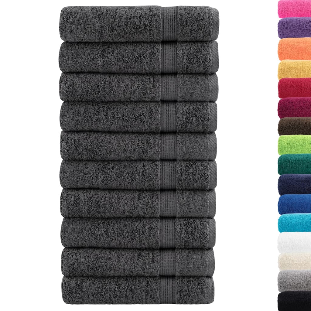 Asciugamani da bagno Premium SOLUND 10 pz Antracite 100x150 cm