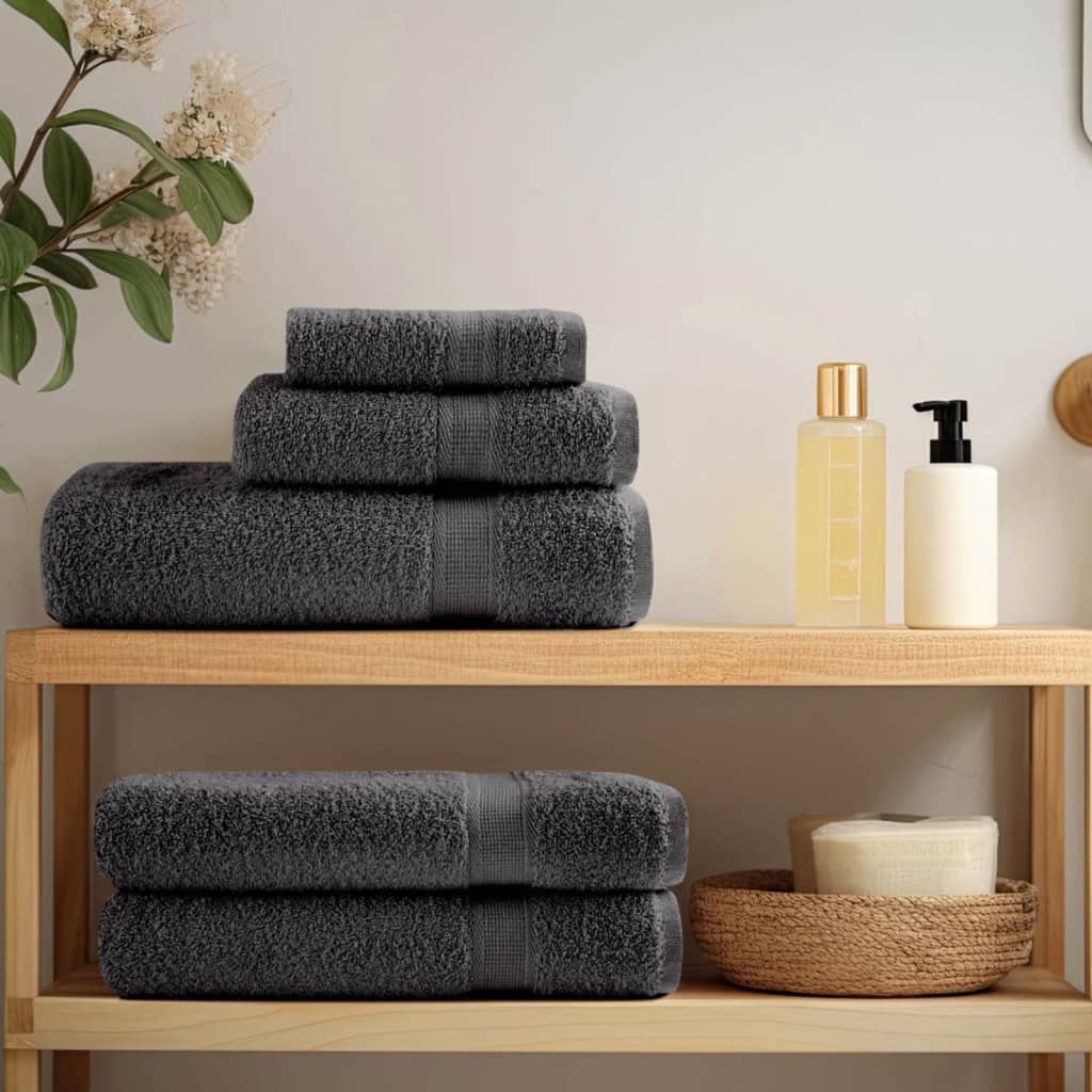 Asciugamani Bagno SOLUND 10 pz Antracite 100x150cm 600gsm - homemem39