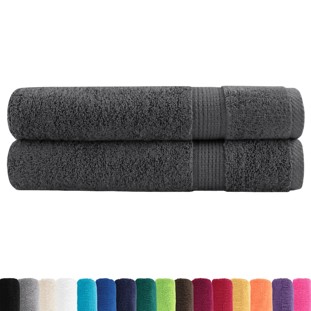 Asciugamani per sauna Premium SOLUND 2 pz Antracite 80x200 cm