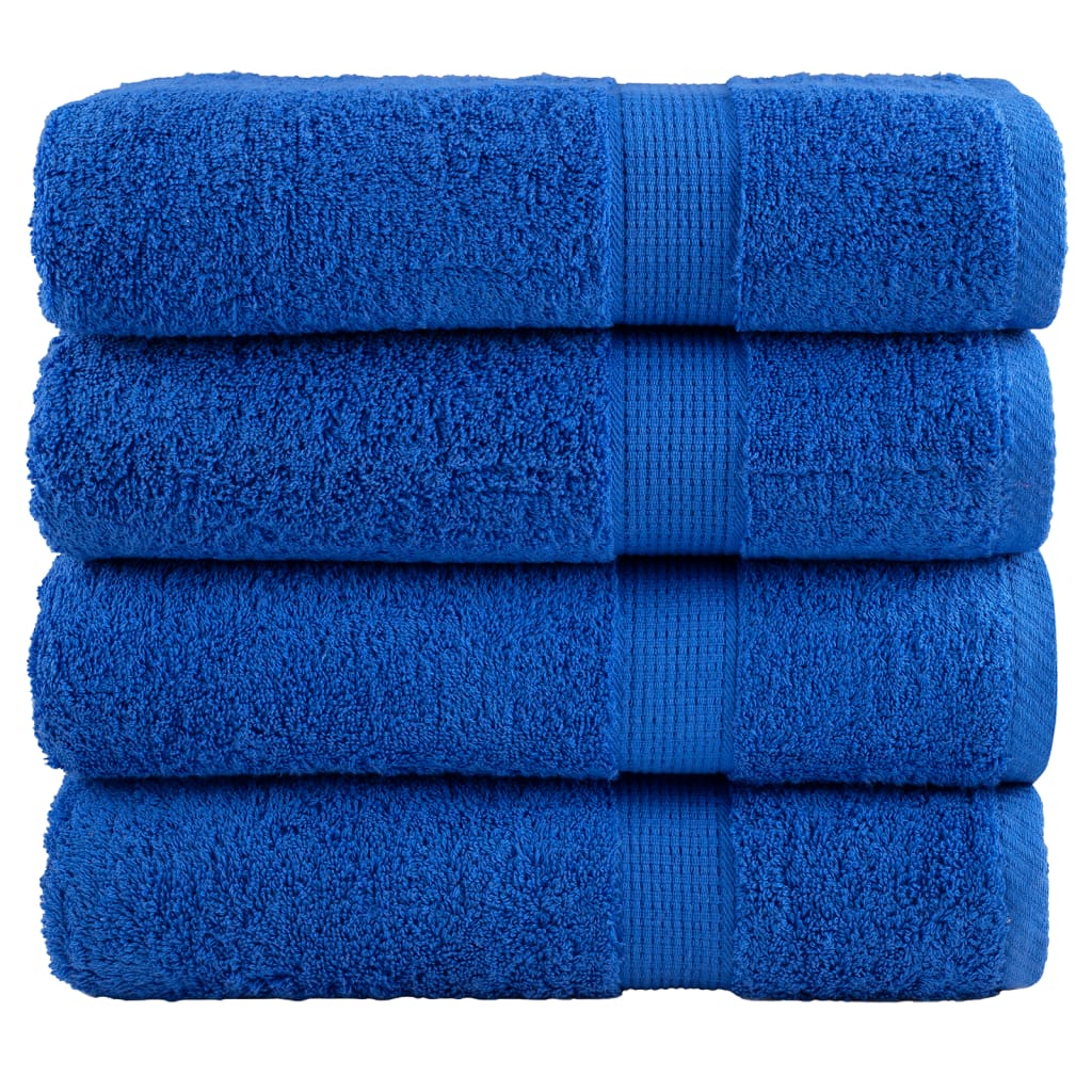 Asciugamani Premium SOLUND 4 pz Blu 50x100 cm 600 g/m²
