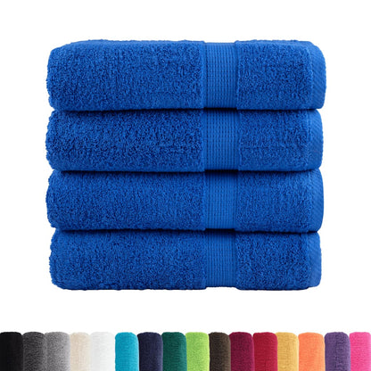 Asciugamani Premium SOLUND 4 pz Blu 50x100 cm 600 g/m²