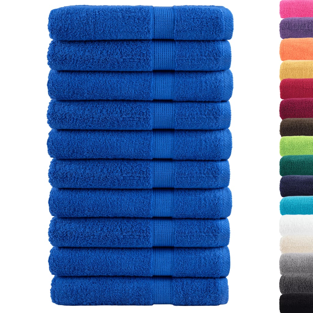 Asciugamani Premium SOLUND 10 pz Blu 100x200 cm 600 g/m²