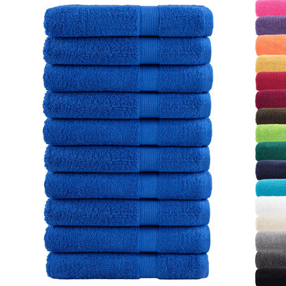 Asciugamani Premium SOLUND 10 pz Blu 100x200 cm 600 g/m²