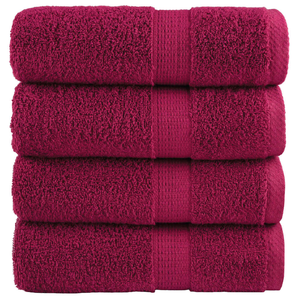 Asciugamani Premium SOLUND 4 pz Bordeaux 30x30 cm 600 g/m²