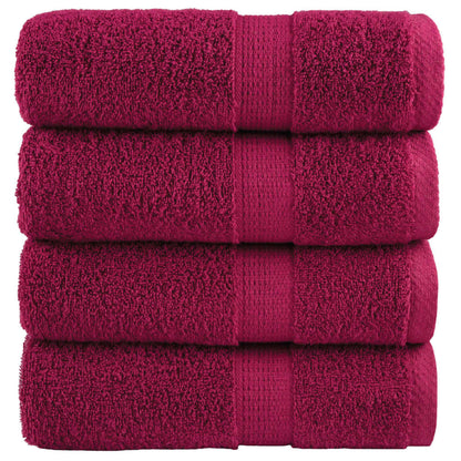 Asciugamani Premium SOLUND 4 pz Bordeaux 30x30 cm 600 g/m²