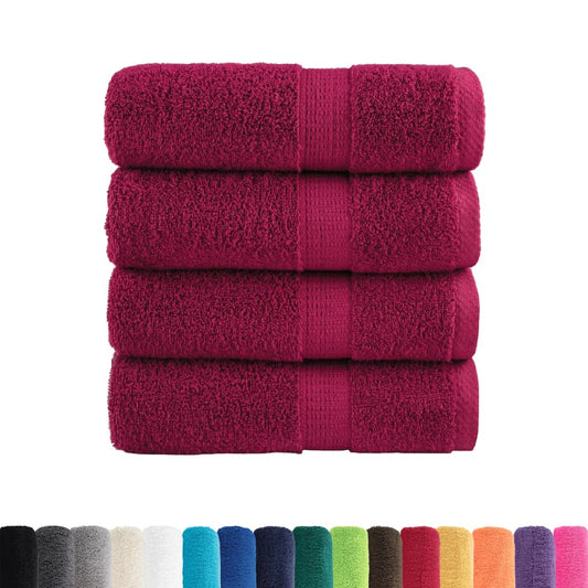 Asciugamani Premium SOLUND 4 pz Bordeaux 30x30 cm 600 g/m² - homemem39