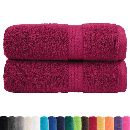 Asciugamani Ospiti SOLUND 2 pz Bordeaux 30x50 cm 600gsm - homemem39