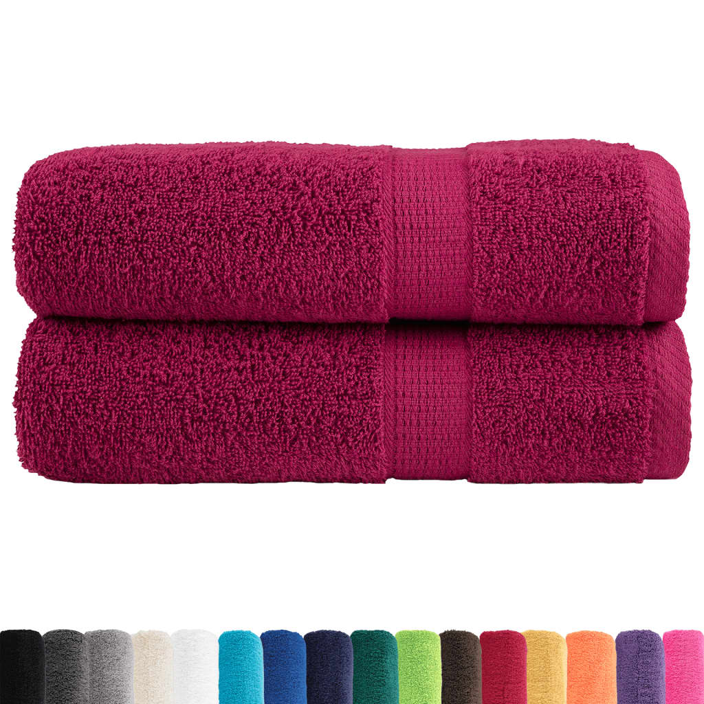 Asciugamani Premium SOLUND 2 pz Bordeaux 50x100 cm 600gsm - homemem39