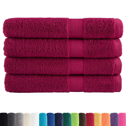 Asciugamani per sauna Premium SOLUND 4 pz Bordeaux 80x200 cm
