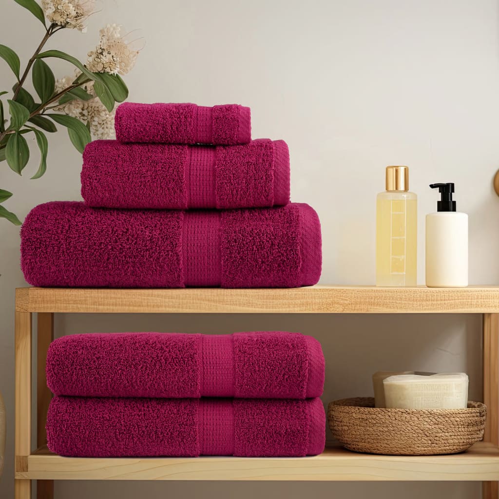 Asciugamani da sauna premium SOLUND 10 pz Bordeaux 80x200 cm