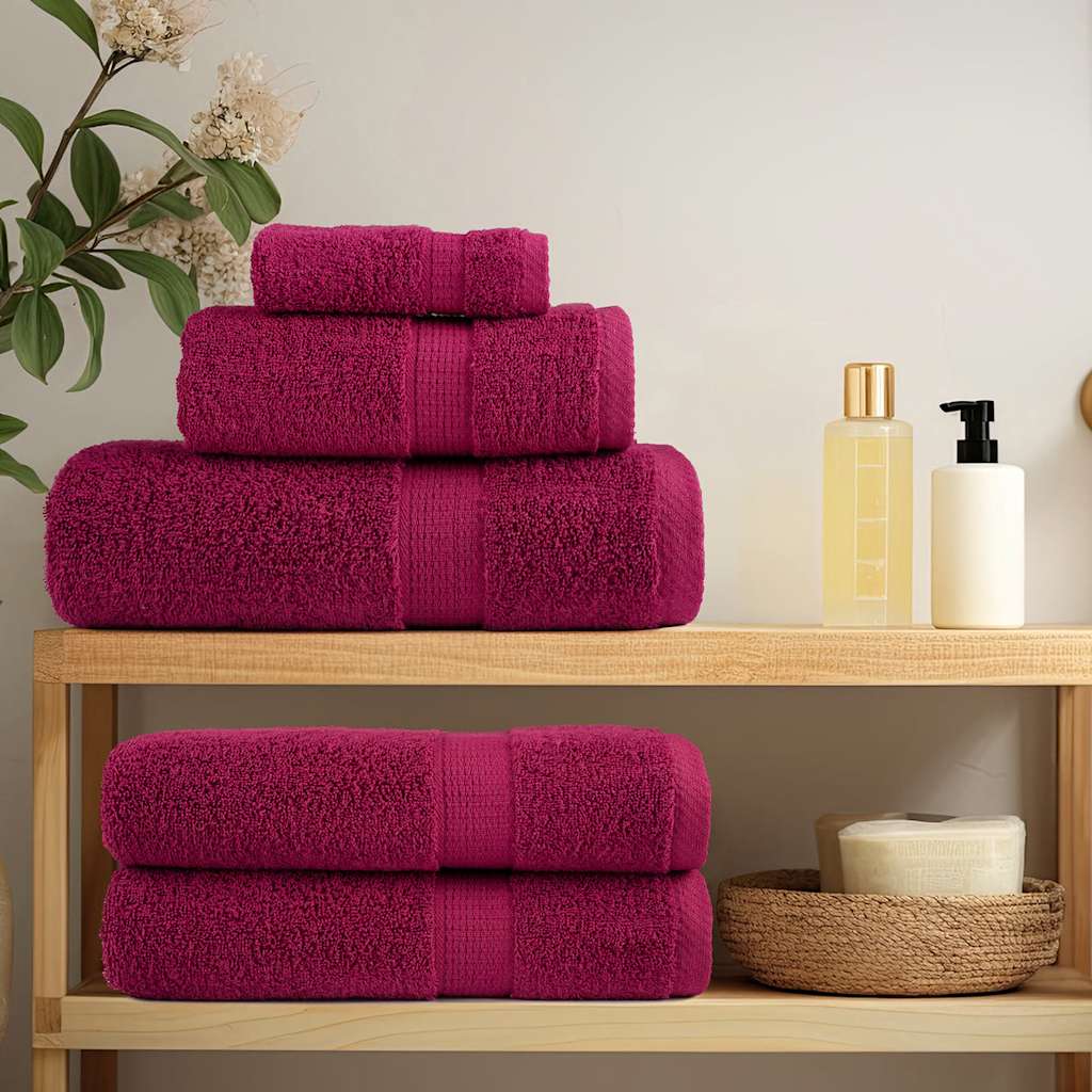 Asciugamani Premium SOLUND 10 pz Bordeaux 100x200 cm 600 g/m²