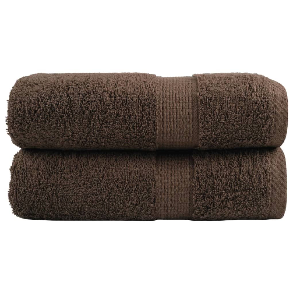 Asciugamani Premium SOLUND 2 pz Marrone 30x30 cm 600 g/m² | homemem39