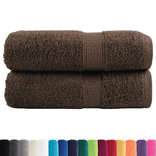 Asciugamani Premium SOLUND 2 pz Marrone 30x30 cm 600 g/m² - homemem39