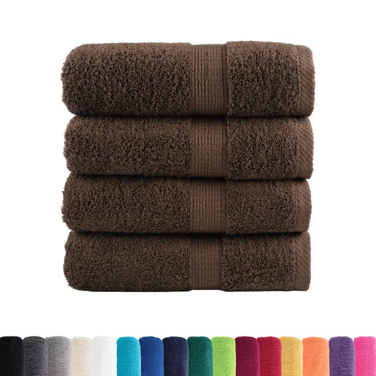 Asciugamani Premium SOLUND 4 pz Marrone 30x30 cm 600 g/m² - homemem39