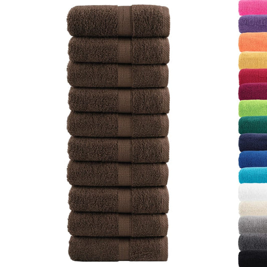 Asciugamani Premium SOLUND 10 pz Marrone 30x30 cm 600 g/m² - homemem39