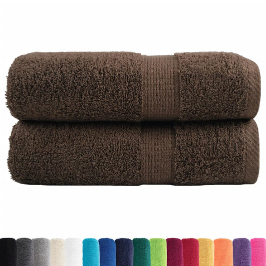 Asciugamani Ospiti SOLUND 2 pz Marroni 30x50 cm 600gsm - homemem39