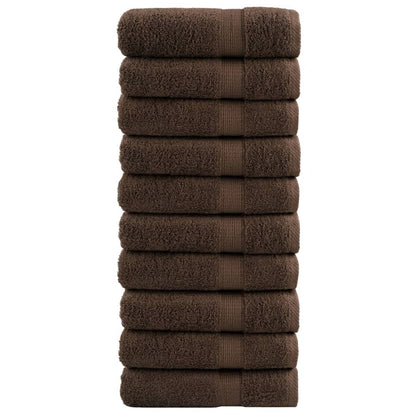 Asciugamani da doccia premium SOLUND 10 pz Marrone 70x140 cm