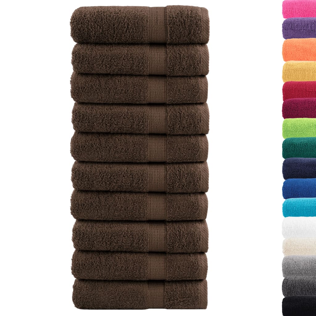 Asciugamani da doccia premium SOLUND 10 pz Marrone 70x140 cm