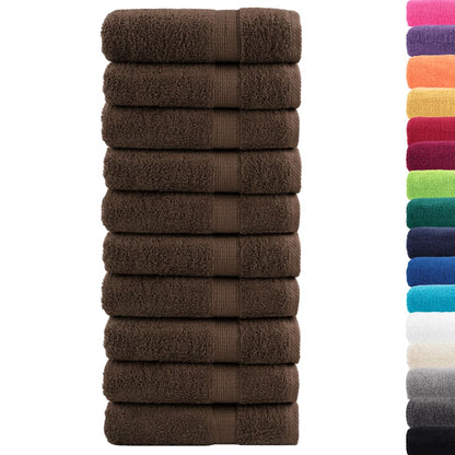 Asciugamani da doccia premium SOLUND 10 pz Marrone 70x140 cm