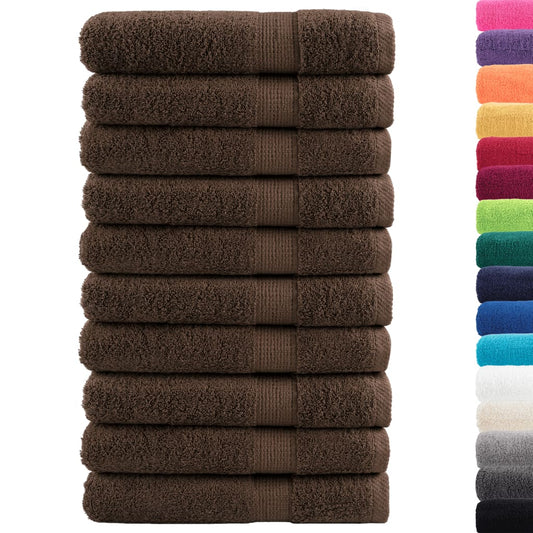 Asciugamani da Bagno SOLUND 10 pz Marroni 100x200cm 600gsm - homemem39